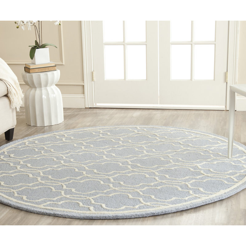Cannen Hand Tufted Wool Geometric Rug, Round 6'