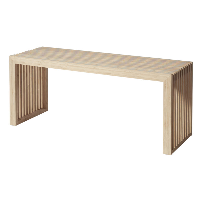 Riback Solid Wood Bench, 43cm H x 104cm W x 35cm D, Light Brown