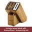 Anolon Cutlery Japanese Carbon Steel 8 Piece Knife Block Set with Built-In Sharpener