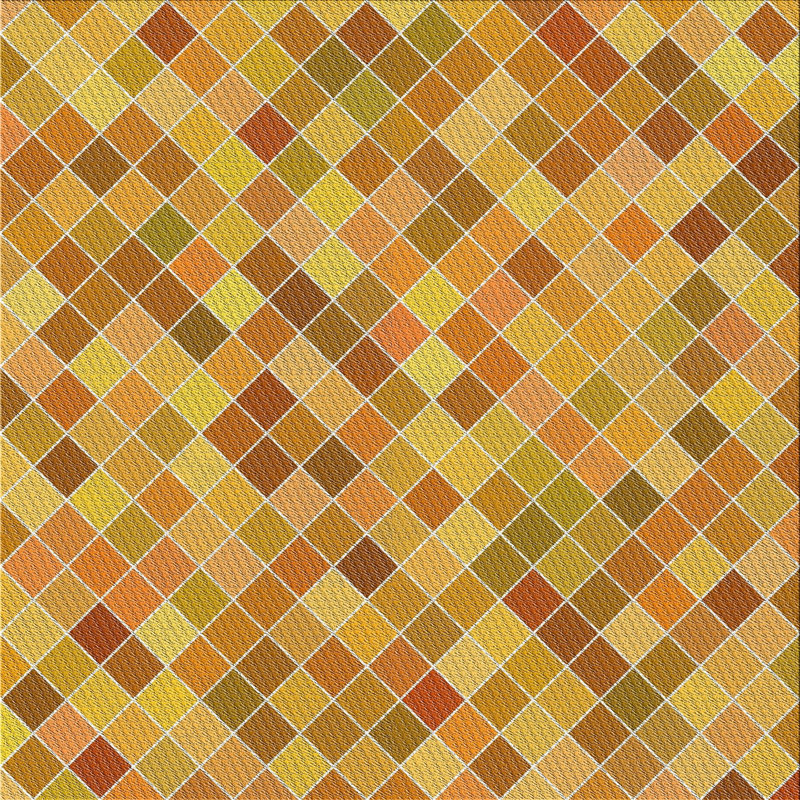 Tapis de zone doré/orange à motifs, Carré 4 pi