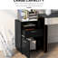 Contenant de rangement mobile avec tiroir et armoire, noir. Vaste espace, se déplace librement, s'adapte au support d'imprimante de bureau noir. Espace pour les articles de bureau, sans effort, sous les bureaux,