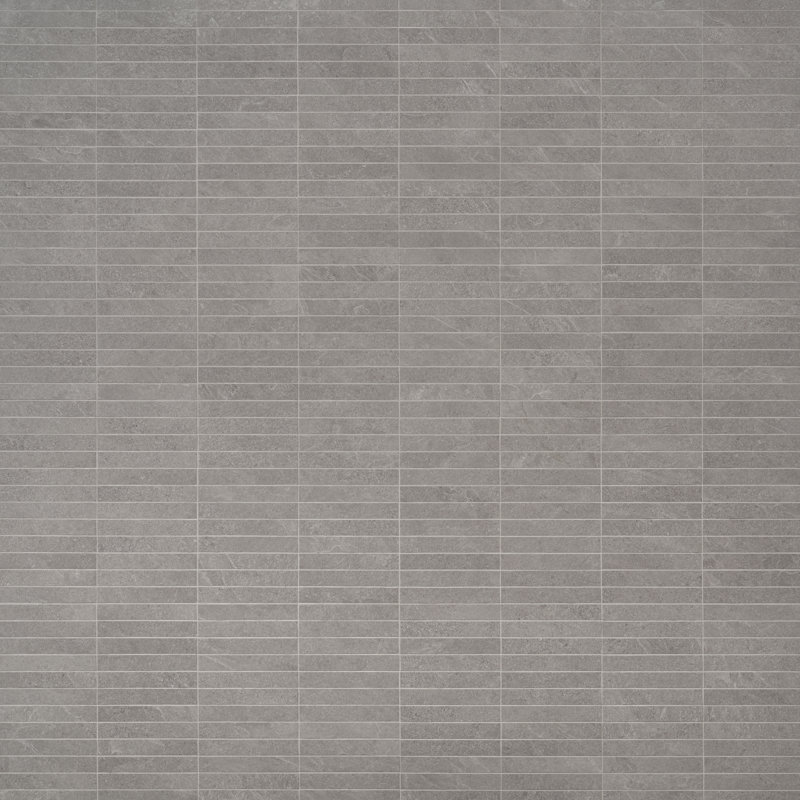 Monolith 11.81 In. X 11.81 In. Stacked Matte Porcelain Mosaic Floor And Wall Tile (5.76 Sq. Ft. / Case), Silver Gray