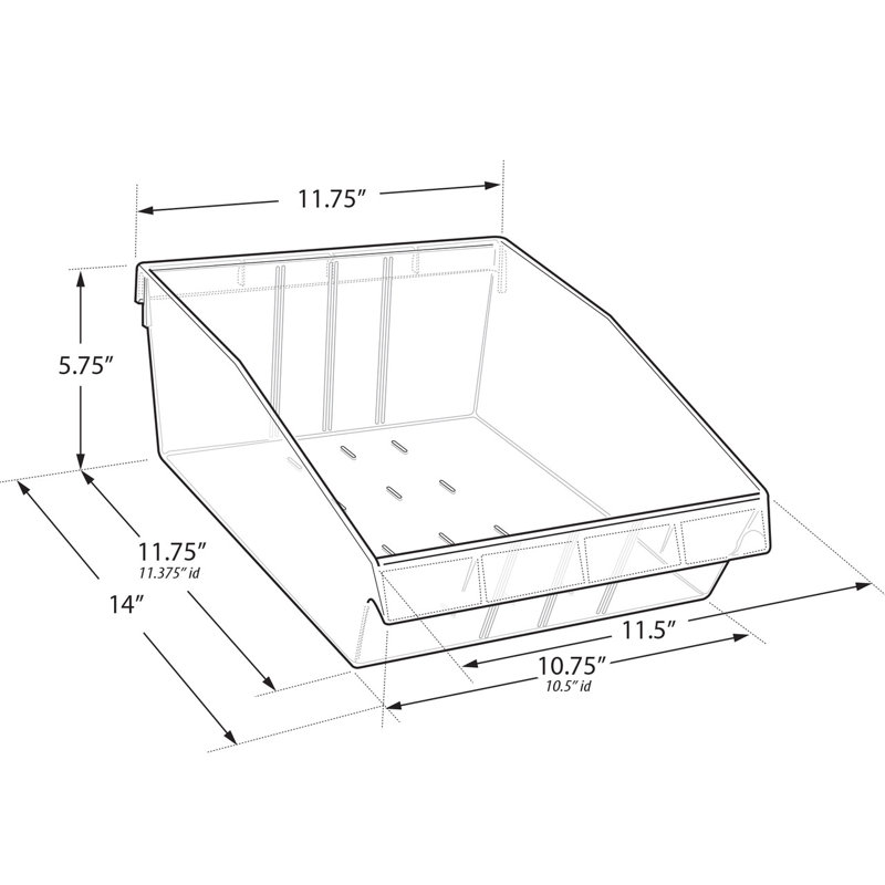 Medium Deep Bin Tray Kit with Adjustable Dividers, up to 3 Compartments for Pegboard or Slatwall