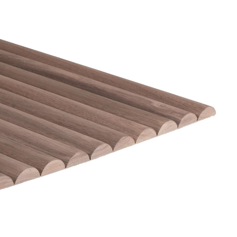 Panneaux muraux décoratifs Tambour 3/8 po x 1 pi x 4 pi à finition carrée noyer, Walnut Flat