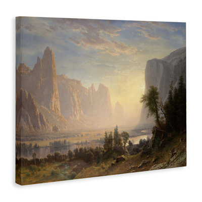 Classic Bierstadt Valley of Yosemite Canvas Wall Art by one1000paintings