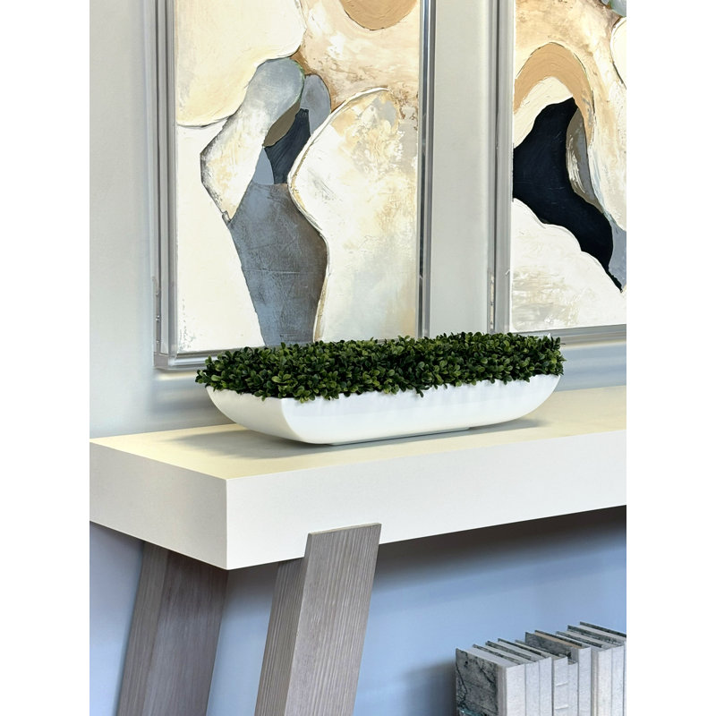 Pot à fleurs Geri, H 7 po x l 26 po x P 11 po, Blanc