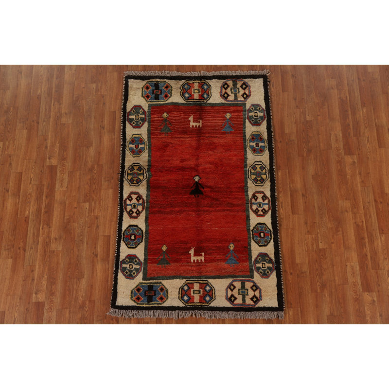 Tapis rouge tribal Gabbeh 4 x 6