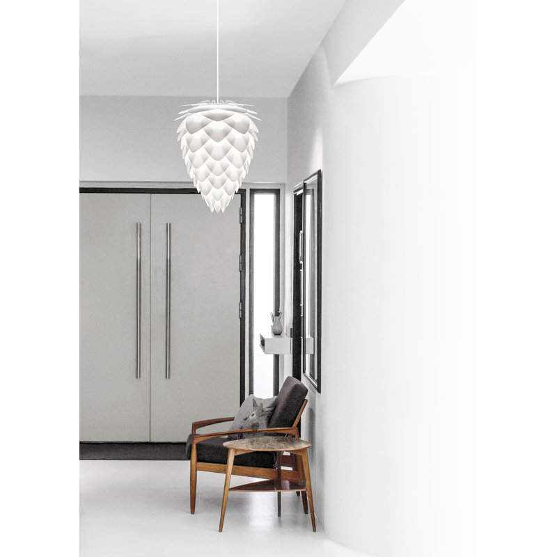 1 - Light Unique/Statement Pendant, White, 19.7" H x 15.7" W x 15.7" D