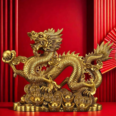 Statue de dragon doré