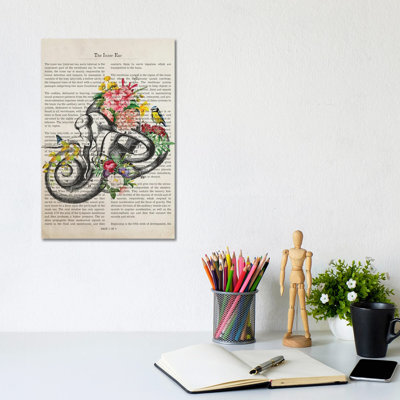 Inner Ear Anatomy Flower Print by Aged Pixel - Wrapped Canvas Print