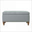 Banc de rangement repose-pieds avec charnière encastrée Bordure de rivet - Gris clair pour chambre à coucher / salon | Noyer brun | Bois-1143796735
