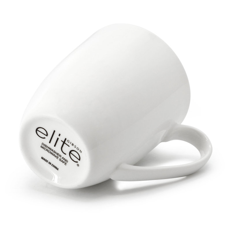Ensemble de grandes tasses blanches en porcelaine blanche 8 pièces 13 onces