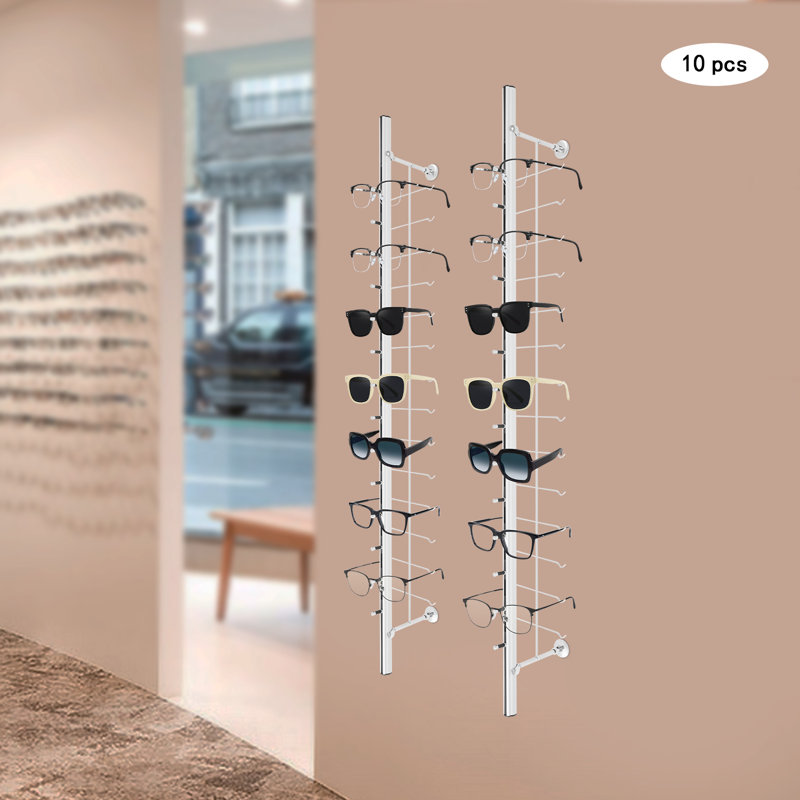 Wall-Mounted Eyeglasses Display Rack Set of 10