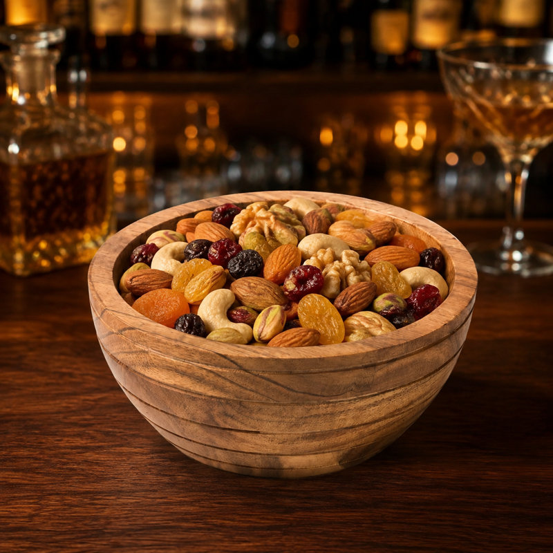 Handcrafted Grava Acacia Wood Bowl, Large