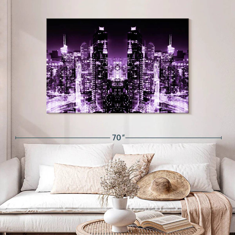 Ravi NYC Reflection - Night Skyline III, 32" H x 48" W