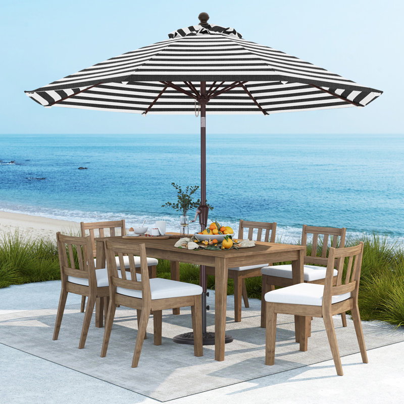 9 FT Patio Olefin® Umbrella, Black/White Striped