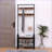 Coat Racks, 4-in-1 Rustic Brown Hall Tree with Shoe Bench, 9 Hooks &amp; Rod, 13.8x25.2x72.8 Inches | Brown | MDF+Metal