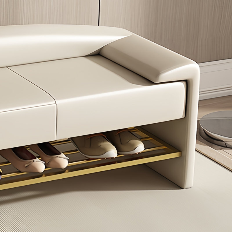 Banc de fin de lit Elegant Light Luxury, Blanc cassé