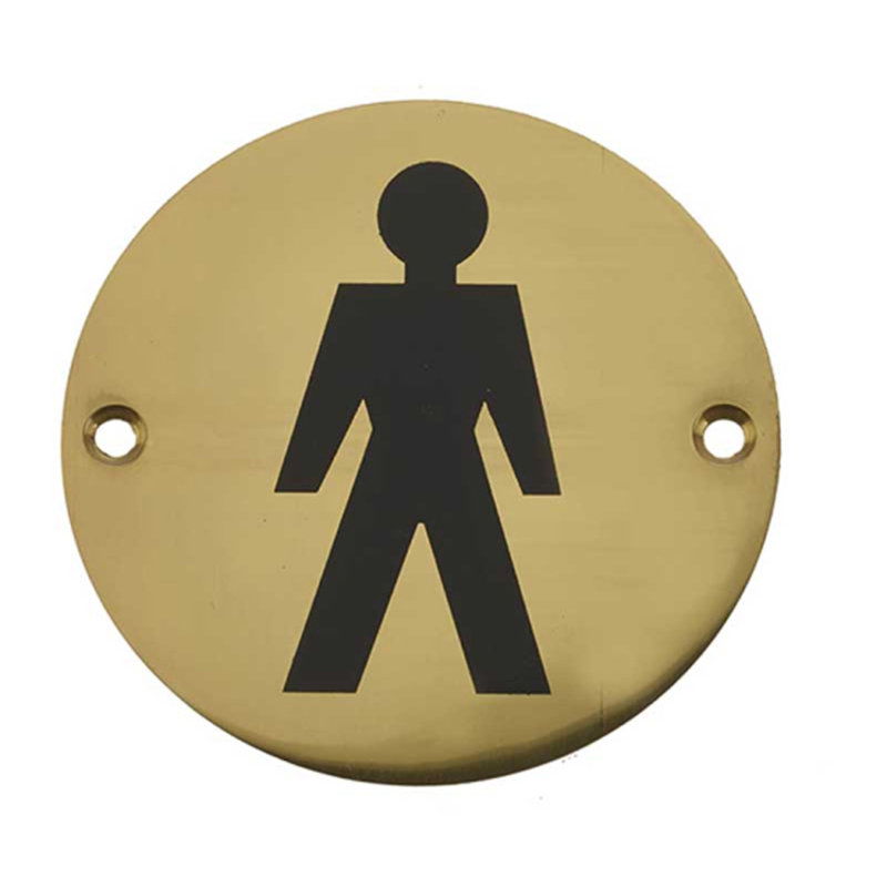 Dia. Male Symbol, Polished Brass