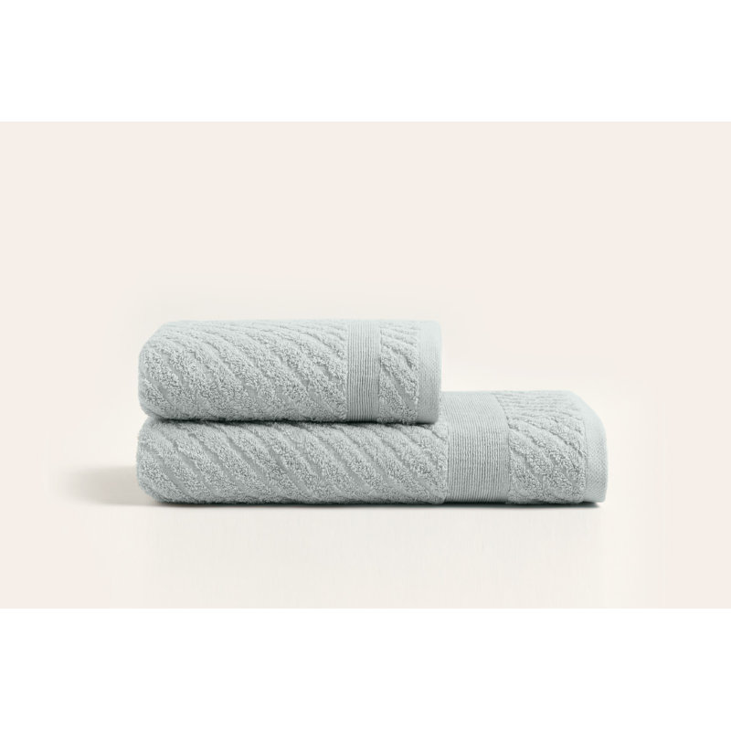 Ensemble de serviettes 100% coton 2 pièces Siebert, gris