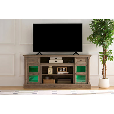 TV stand with LED light and open strage