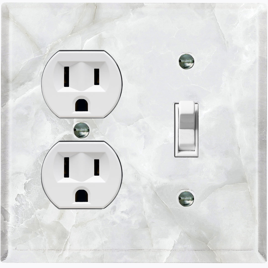 Patterned 2 - Gang Standard Combination Wall Plate WorldAcc 