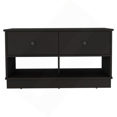 Storage Bench, Two Open Shelves, Two Drawers