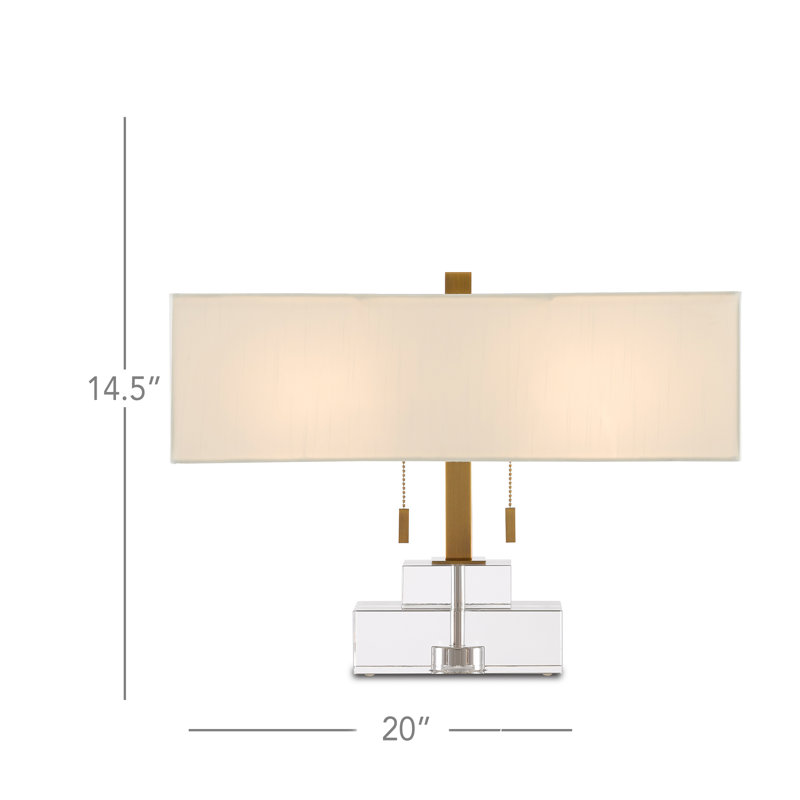 Lampe de table transparente / dorée 14,5 po Chiara