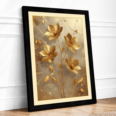 Golden Starflowers Botanical - Framed Print