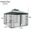 Patio Gazebo With Tripod Frame, Double-Roof Outdoor Canopy With Protective Netting, Deep Grey