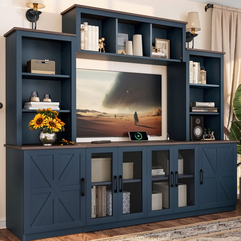 Meuble audio-vidéo avec station de charge et chargement USB pour le salon