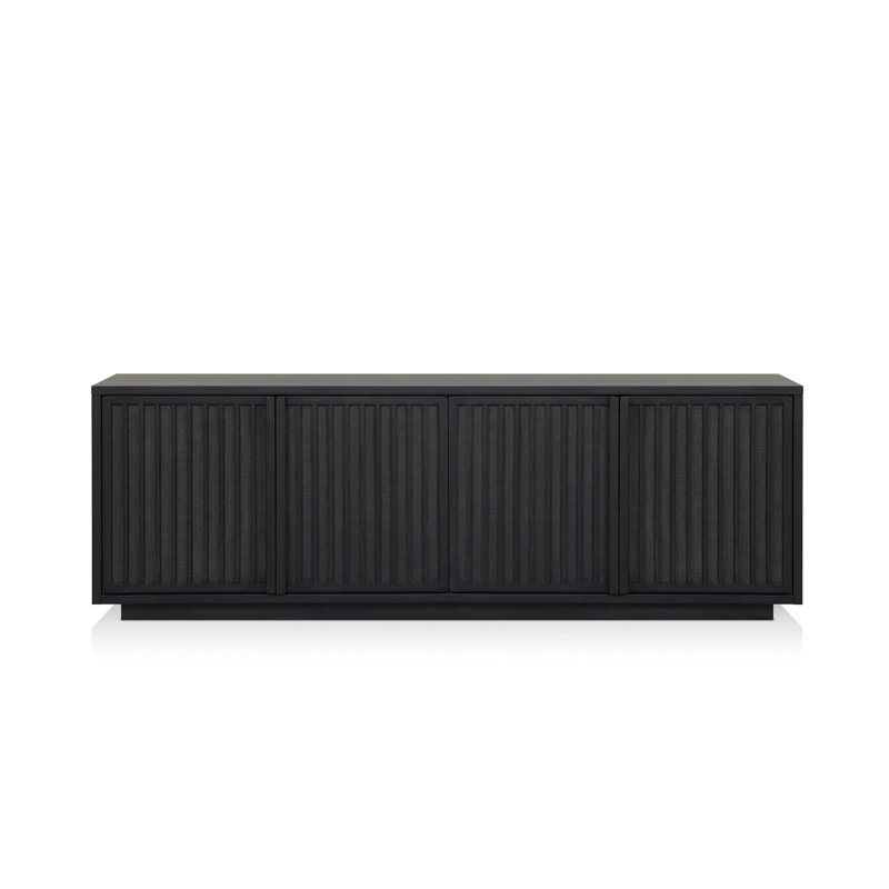 Nyland Media Console, Jet Black Mahogany Veneer