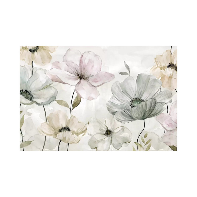 «Garden Grays» par Carol Robinson - reproduction, Pas de tapis, Toile tendue, H 26 po x l 40 po x 1,5 po