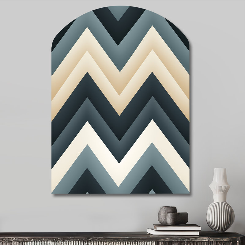 Cantin - Chevron, art mural irrégulier en métal, H 34 po x l 25 po