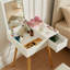 Petite coiffeuse de maquillage, bureau avec 2 tiroirs, organisateur de miroir rabattable, coiffeuse de maquillage pour chambre à coucher, vestiaire