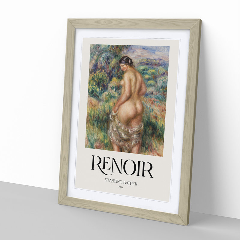 Standing Bather by Pierre-Auguste Renoir - Single Picture Frame Print, Oak Framed, 36cm H x 27cm W x 2cm D