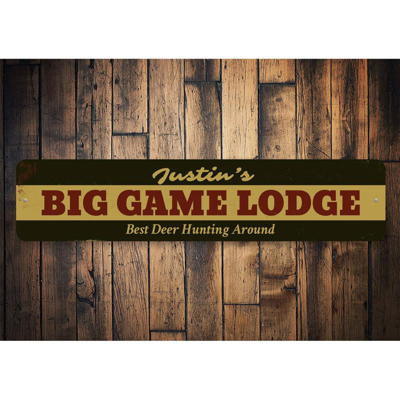 Plaque en aluminium Big Game Lodge, H 6 po x l 24 po x P 0,06 po