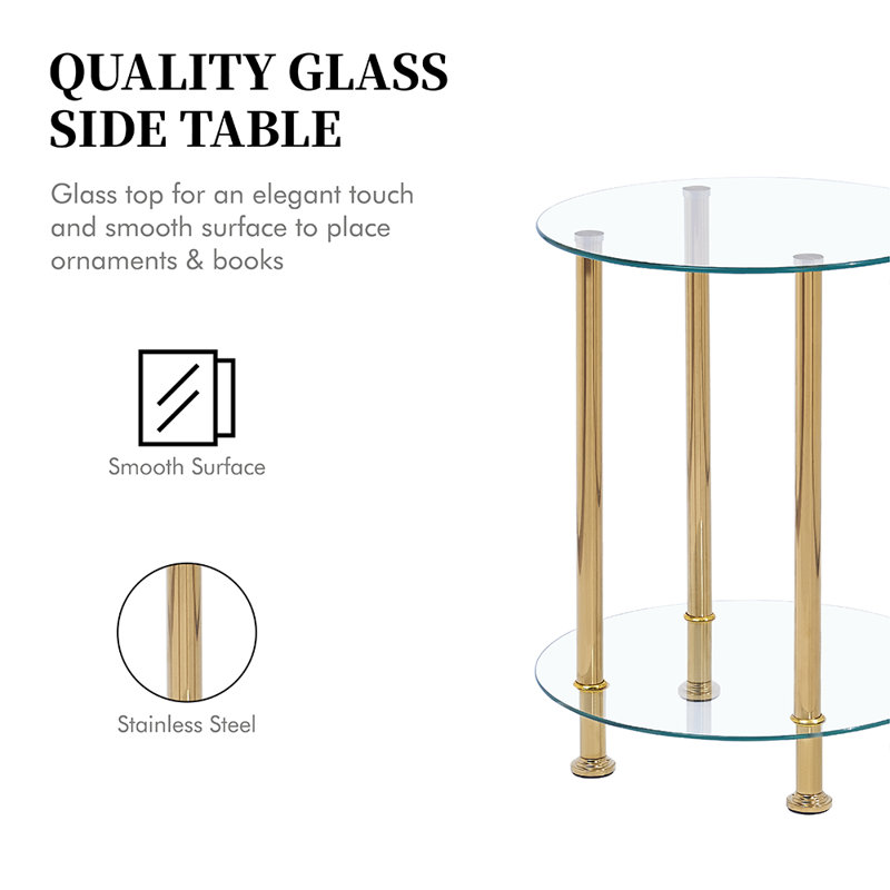 Strahil End Table, Gold