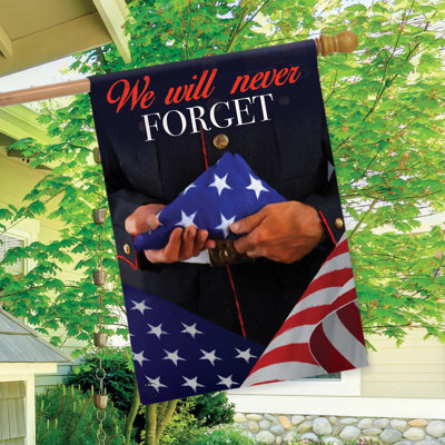 We Will Never Forget Military House Flag