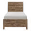 Mobilier de chambre à coucher en bois de style rustique avec motif de ligne moderne patiné