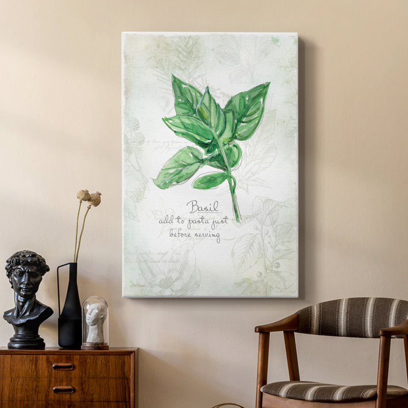 Basilic frais - galerie Cavas sur mesure, H 18 po x l 12 po