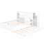 Lit double blanc avec tablettes coulissantes et lit gigogne simple - Fabriqué en bois massif pour un lit gigogne harmonieux