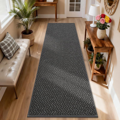 Tapis de couloir intérieur antidérapant lavable avec un design à faible velours résistant aux taches et un envers en TPR pour le couloir, l'entrée, la cuisine et la salle de lavage