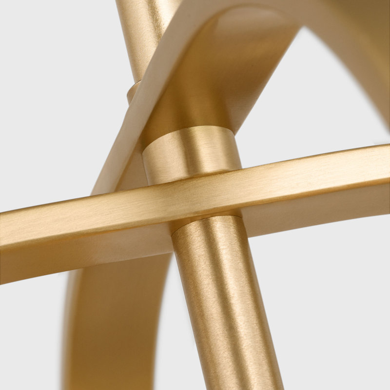 Loretto Three Light Chandelier from Generation Lighting , 3 Lights, Satin Brass, 15" H x 10.875" W x 10.875" D