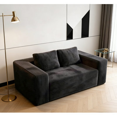 Cloud Loveseat Sofa Couch in a Box, 2 Seater Boneless Couch, Comfy Deep Seat Corduroy Sofa, Compressed, No Assembly, Memory Foam, Modern Small Couches for Small Spaces, Apartement