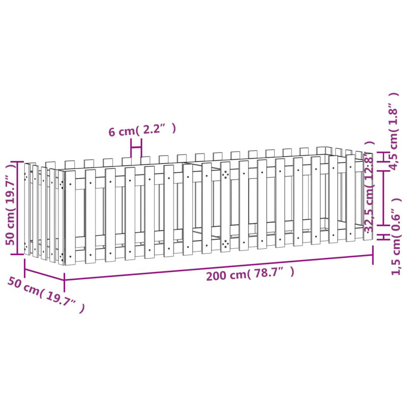 Birjesh Wood Raised Garden Bed, Black, 50cm H x 100cm W x 50cm D