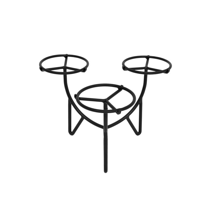 Black Iron Mid-Century Modern Triple Plant Stand