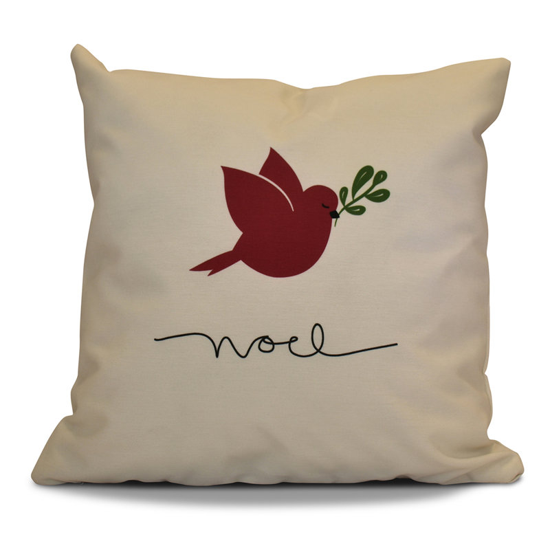 Coastal Christmas Reversible Throw Pillow, 16" H x 16" W
