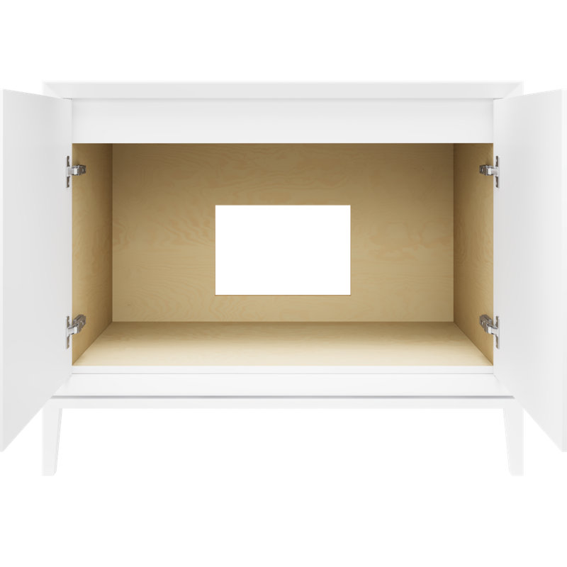 Alexandra Single Bath Vanity, Pure White, 42", Matte Black