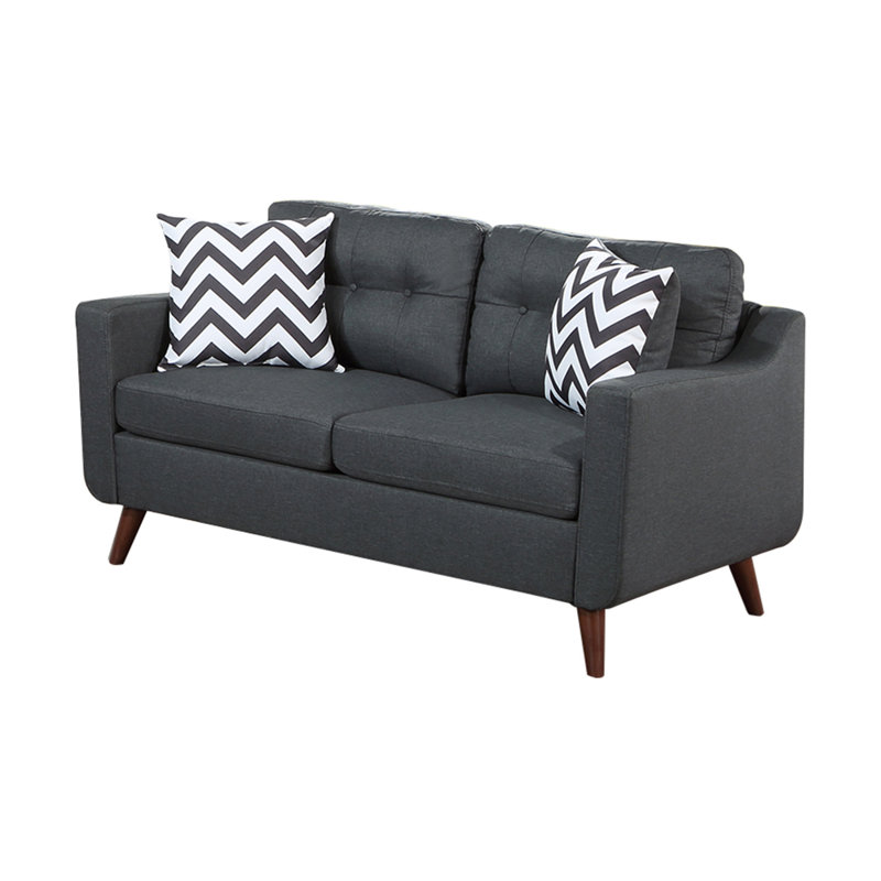 Charitini 2 - Piece Sofa Set, Black Velvet